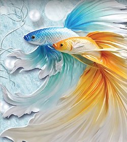 Style UR Home -A Pair of Fish Wallpaper Poster  12 x 18