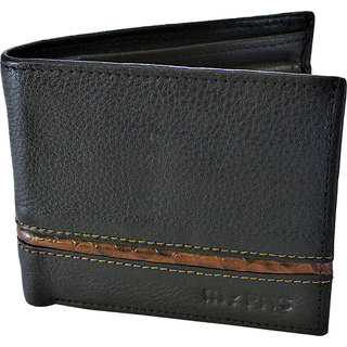 My Pac Db Vogue Rfid Protected Genuine Leather Wallet Black -Tan C11595-121L.