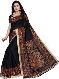 Sharda Creation Black Mysore Silk Printed With Blouse Saree