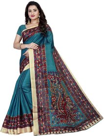 Sharda Creation Sky Blue Mysore Silk Printed With Blouse Saree
