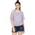 Printed Stripes Cold Shoulder Top