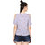 Printed Stripes Cold Shoulder Top