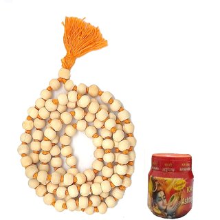Tulsi Jap Mala (108+1) Beads with Ashtagandha Chandan Tika.