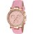 HRV Geneva Pink Platinum Analog Dial Watch For Women