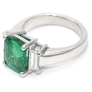 CEYLONMINE Panna ring natural & original gemstone Emerald silver ring for unisex