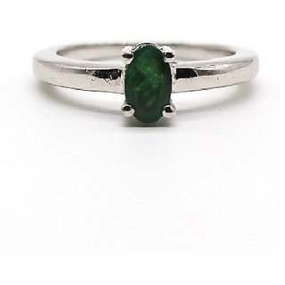 CEYLONMINE Natural panna silver ring original & lab certified gemstone Emerald silver ring for astrological purpose
