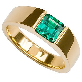 CEYLONMINE Natural Emerald stone ring original & certified stone panna ring for unisex