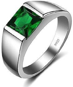 CEYLONMINE Panna ring natural & original gemstone 5.25 ratti Emerald silver ring for unisex