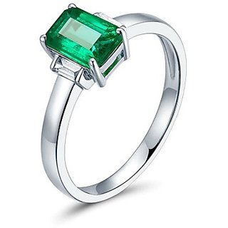 CEYLONMINE 5.25 ratti Emerald silver ring natural  certified gemstone panna ring for women  men