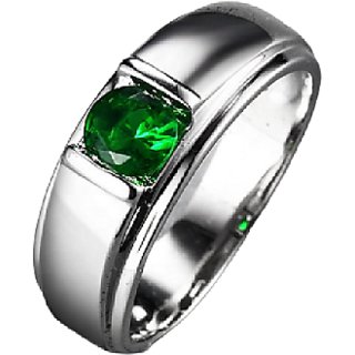 CEYLONMINE original panna silver ring natural & original gemstone 5.25 ratti Emerald ring for unisex
