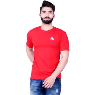 Urban Streak Love Your Mark Mens Multicolor Solid Cotton Lycra Round Neck T-Shirt