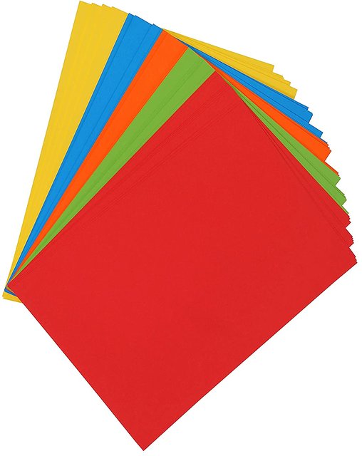 Buy 50 pcs A4 Bright Neon Shade,160 gsm Hard A4 Both Side Colored ...