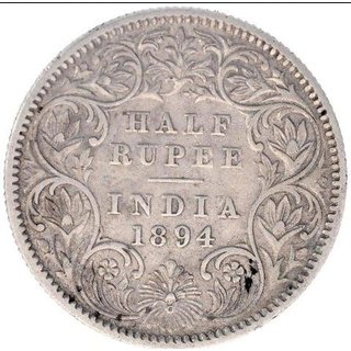 HALF RUPEES 1894 SILVER COIN.