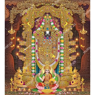 Style Ur Home - Tirupati Balaji Wall Art Print  - 24 x 18 - Vinyl Non Tearable High Quality Wall Poster.
