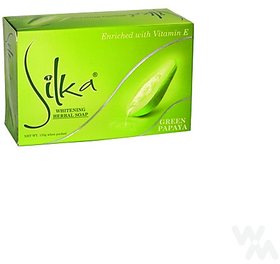 SILKA WHITENING GREEN PAPAYA SOAP.