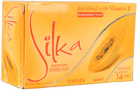 Silka Papaya Skin Whitening Herbal Soap (135g)