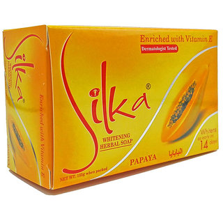Silka Papaya Whitening Herbal Soap 135g (Pack Of 1)