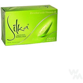 SILKA WHITENING GREEN PAPAYA SOAP.