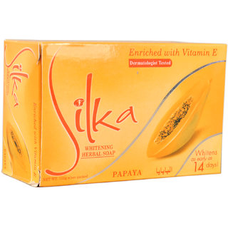 Silka Papaya Skin Whitening Herbal Soap (135g)