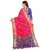 Rani (Pink) Kanjeevaram Woven Design saree, has a zari border Blouse Piece