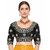 Yellow Gold-Toned Poly Chiffon Embellished Saree & zari work embroidery Blouse Piece
