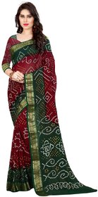 SVB Sarees Multicolour Art Silk Printed Bandhani Saree