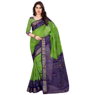 SVB Sarees Multicolour Art Silk Printed Bandhani Saree