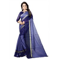 Sharda Creation Blue Polycotton Saree