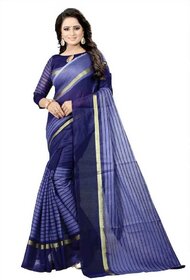 Sharda Creation Blue Polycotton Saree