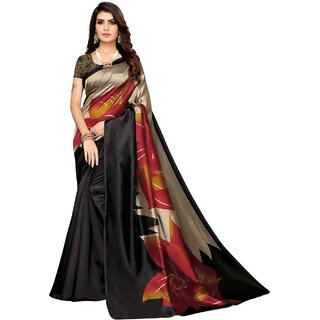 SVB Saree Multicolor Bhagalpuri Silk Block Print Saree With Blouse