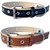 faux leather Dog Collar  adjustable Neck 9 to 12 inch Belt For Xtra Small Dogs Black and Tan combo pack of 2
