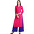 Saadhvi Pink Rayon Embroidered Stitched Kurta With Palazzo