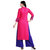 Saadhvi Pink Rayon Embroidered Stitched Kurta With Palazzo