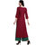 Saadhvi Maroon Slub Cotton Embroidered Stitched Kurta With Palazzo