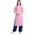 Saadhvi Light Pink Slub Cotton Embroidered Stitched Kurta With Palazzo