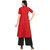 Saadhvi Red Silk Embellished Stitched Kurta With Palazzo