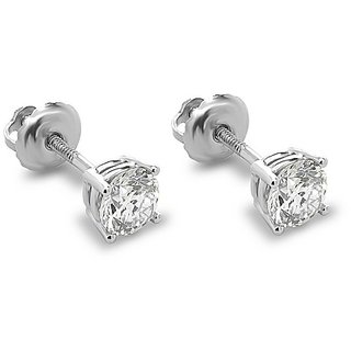 Natural diamond stud earring silver stud earrings for women & girls