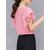 Vivient Women Pink Ruffle Sleeve Neck Button Top