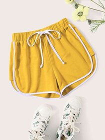 Vivient Women Mustard Solid Hosiery Short