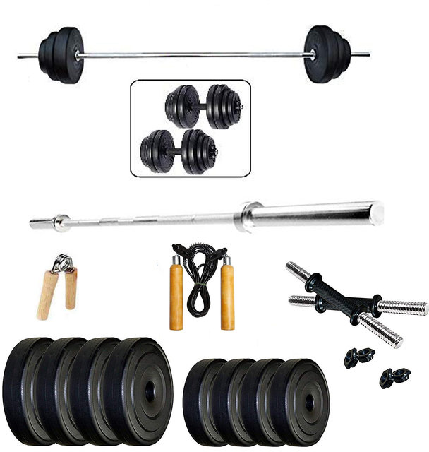 Buy 20Kg PVC Home Gym Combo - 20kg Exercise Sets Combo Home Gym Set Kit ...