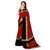 Saadhvi Maroon::Black Cotton Silk Striped Saree with Blouse