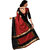 Saadhvi Maroon::Black Cotton Silk Striped Saree with Blouse