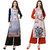 Saadhvi Blue and Red Crepe Floral Print Pack of 2 Kurtas