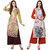 Saadhvi Beige and Red Crepe Floral Print Pack of 2 Kurtas