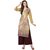 Saadhvi Beige and Red Crepe Floral Print Pack of 2 Kurtas
