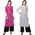 Saadhvi Pink and White Crepe Floral Print Pack of 2 Kurtas