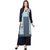 Saadhvi Blue and Red Crepe Striped Pack of 2 Kurtas