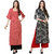 Saadhvi Red and Black Crepe Striped Pack of 2 Kurtas