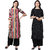 Saadhvi Multicolor and Black Crepe Striped Pack of 2 Kurtas