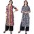 Saadhvi Multicolor and Blue Crepe Striped Pack of 2 Kurtas